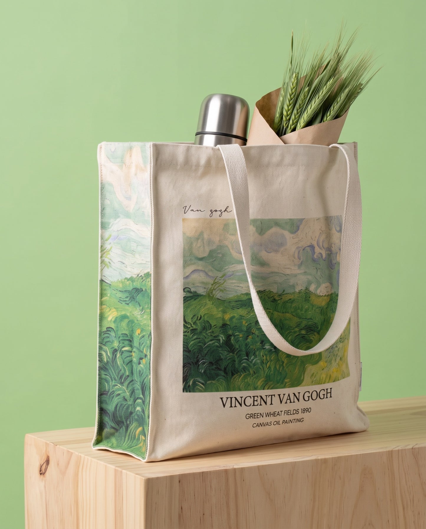 van-gogh-green-wheat-field-tote-bag What fits inside