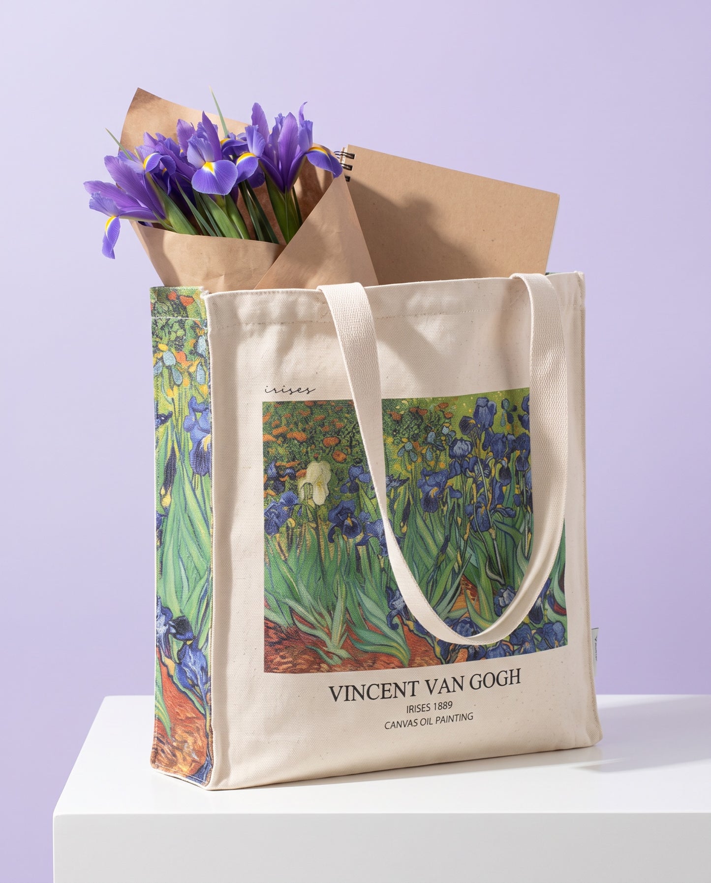 van-gogh-irises-tote-bag What fits inside