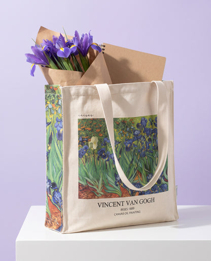 van-gogh-irises-tote-bag What fits inside