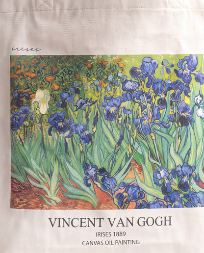 van-gogh-irises-tote-bag Print close-up