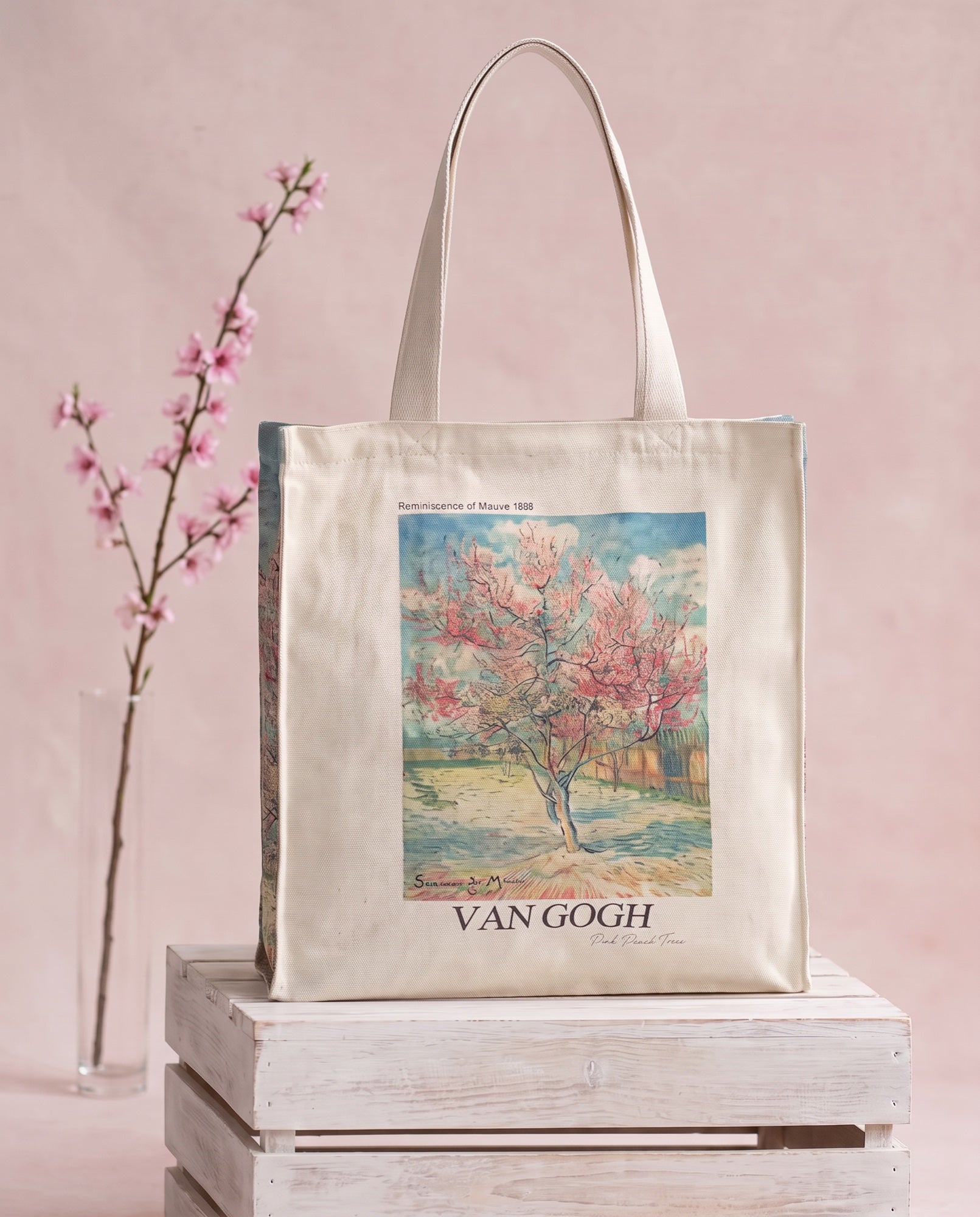 van-gogh-pink-peach-tree-tote-bag Hero