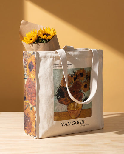 van-gogh-sunflowers-tote-bag What fits inside