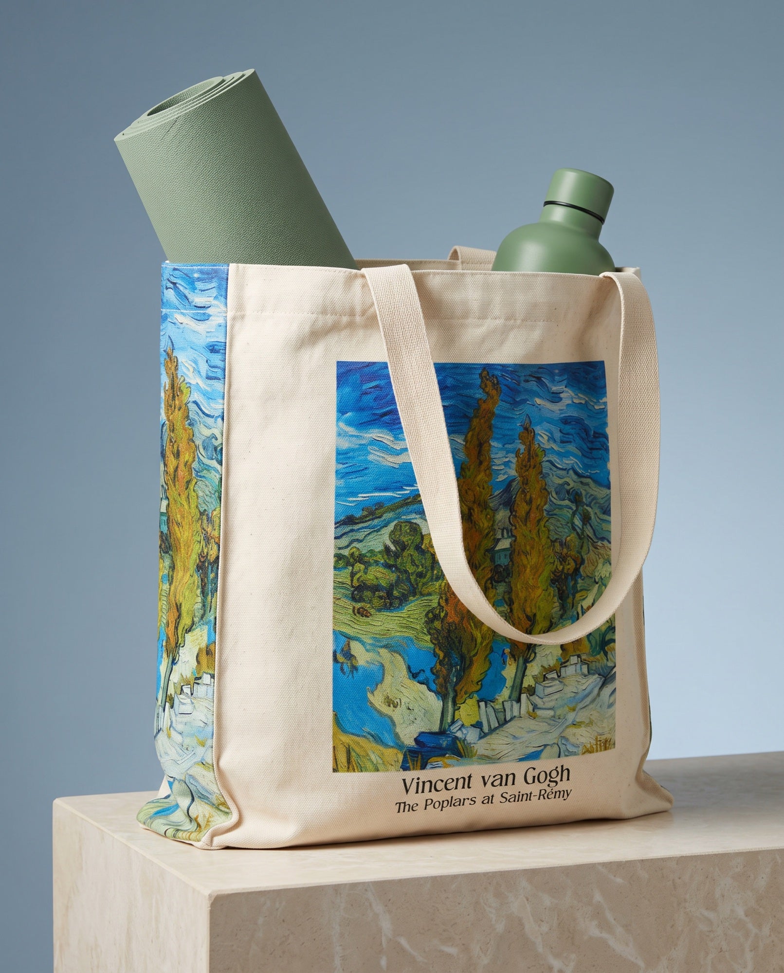 van-gogh-the-poplars-at-saint-remy-tote-bag What fits inside