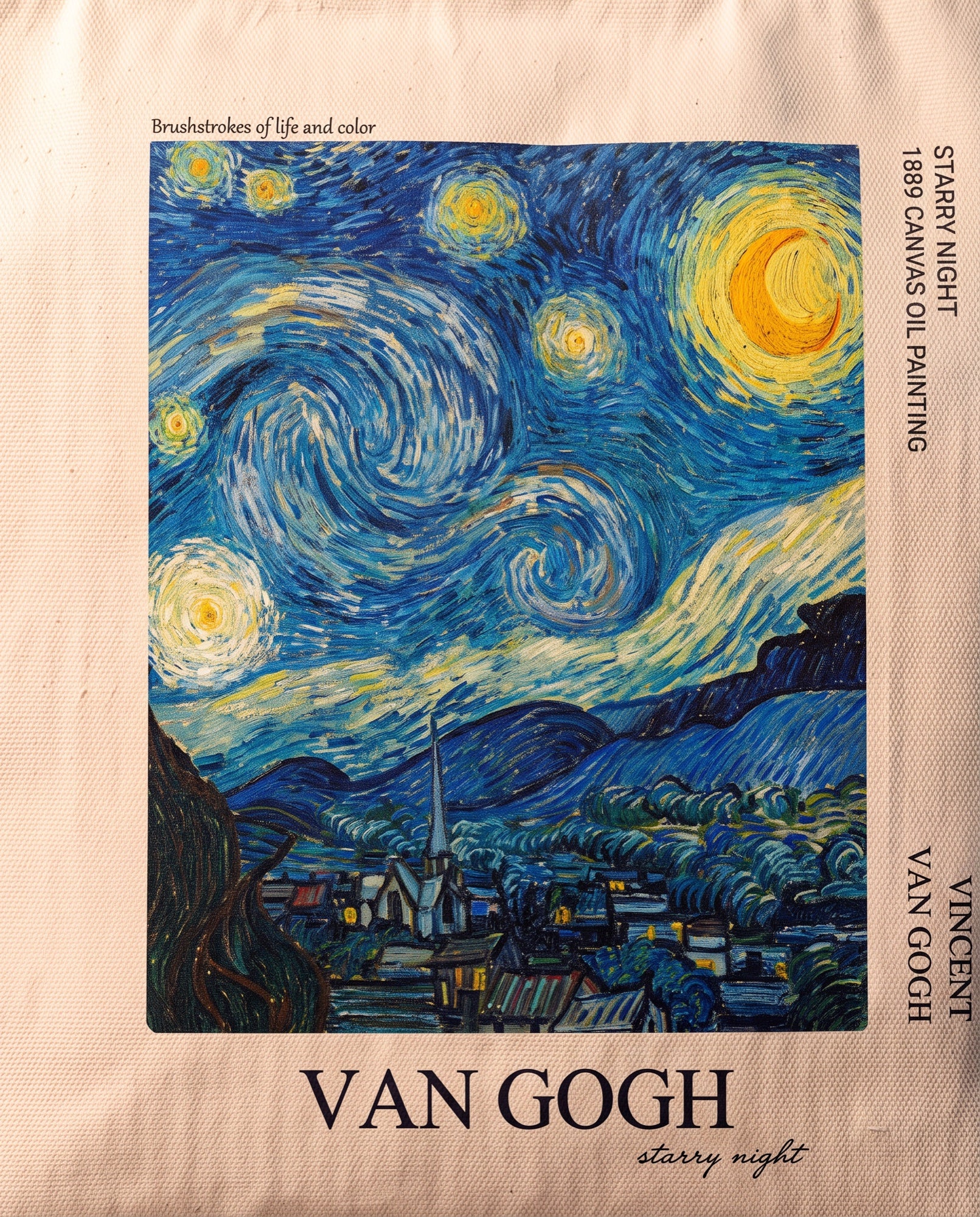 van-gogh-the-starry-night-tote-bag Print close-up