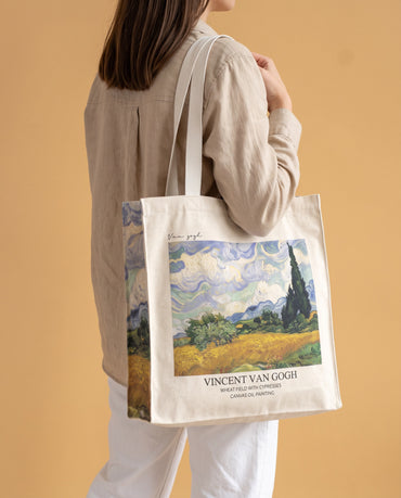 van-gogh-wheat-field-with-cypresses-tote-bag On body