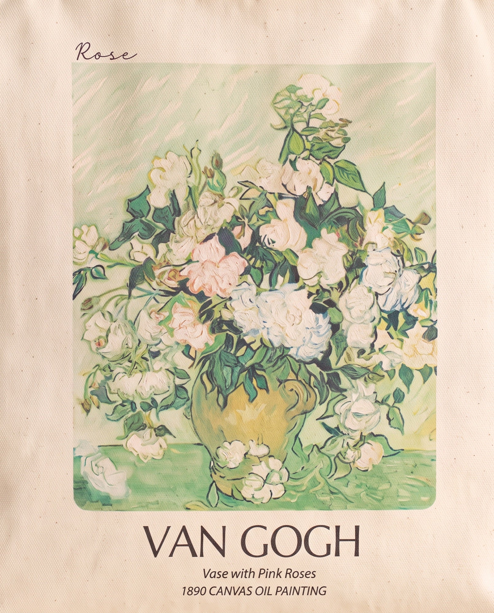 van-gogh-white-rose-tote-bag Print close-up