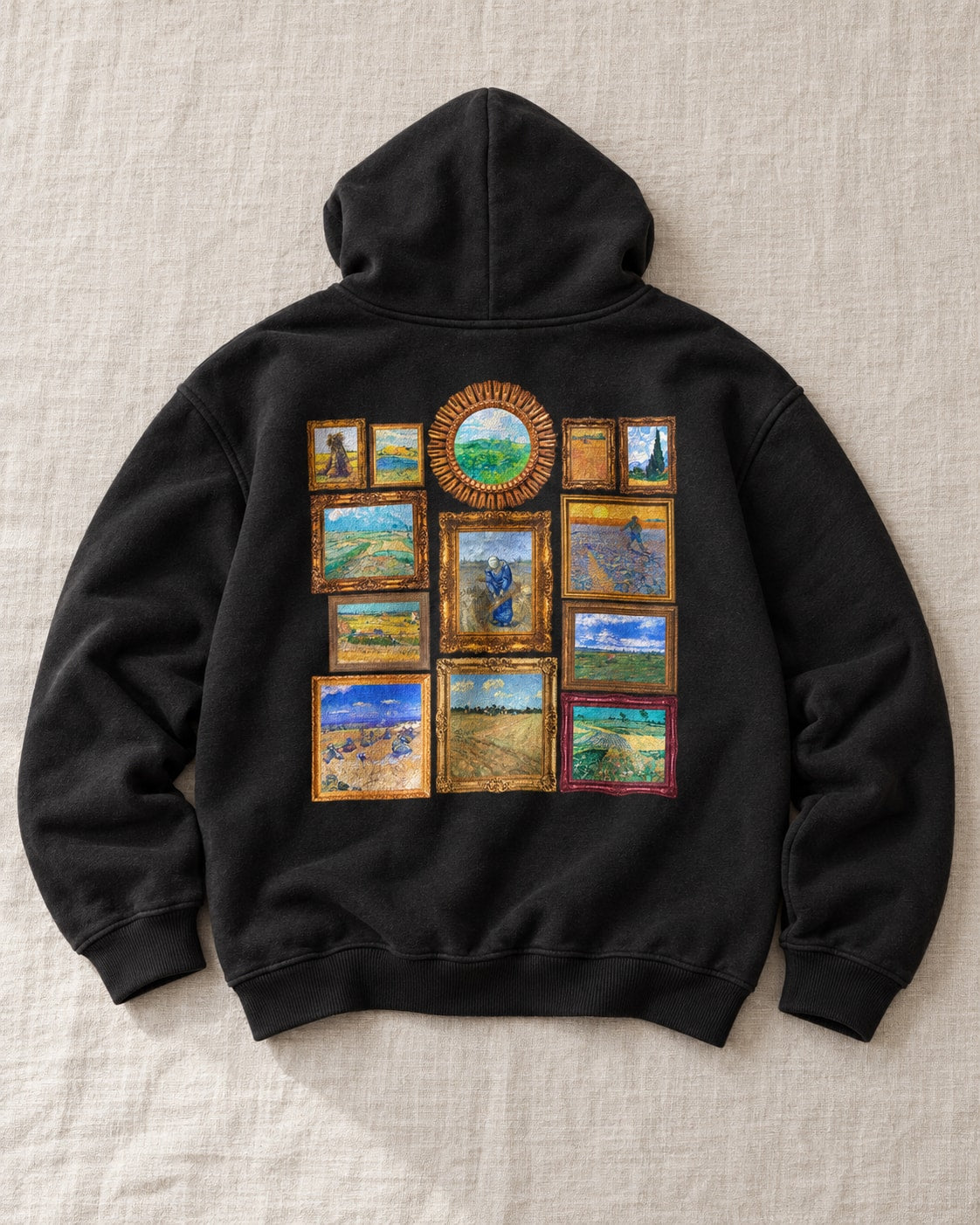 Wheat Fields Gallery Hoodie - Flat lay · front | My Turtle
